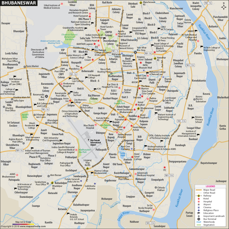 bhubaneswar tourism map